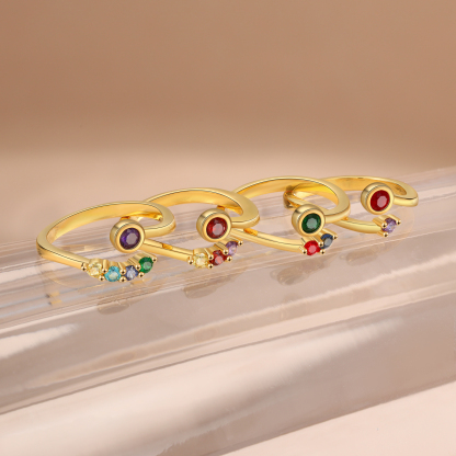 2 Birthstones - Personalized Birthstone Ring, A Customized Gift For Her