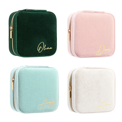 Square Jewelry Storage Box-Personalized 1 Name Customized Storage Box In Various Colors