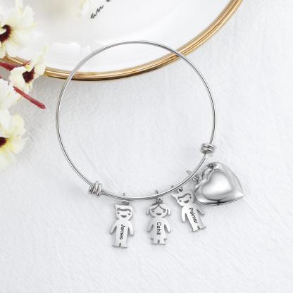 Personalized Heart Photo Locket Bracelet Custom Photo Bracelet Gifts For Mother