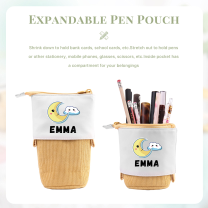 Personalized Moon Pencil Case Custom Name Pencil Case Back to School Gift for Boys/Girls