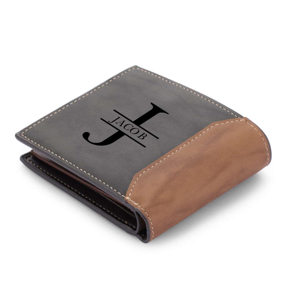 Personalized Name Leather Couple Wallet Engraved Letter And Photo Gift For Him