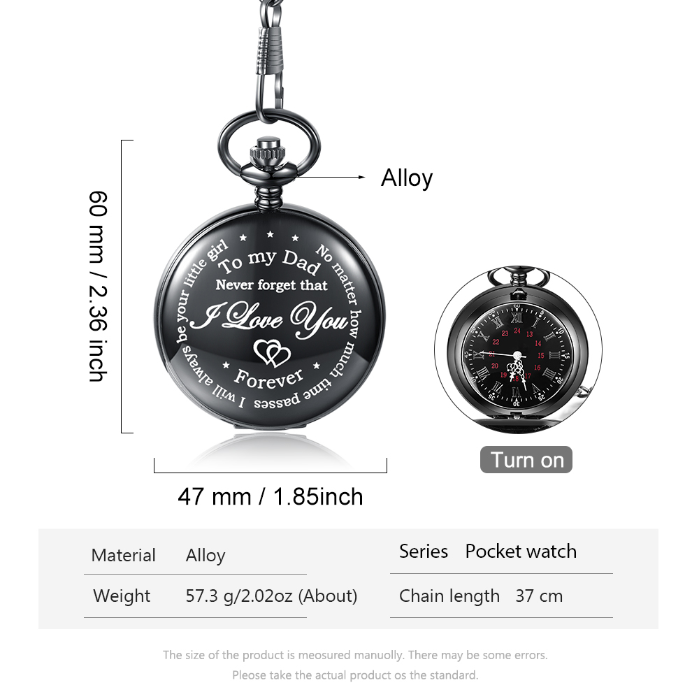 Never Forget That I Love You, Personalized Pocket Watch Gifts For Father