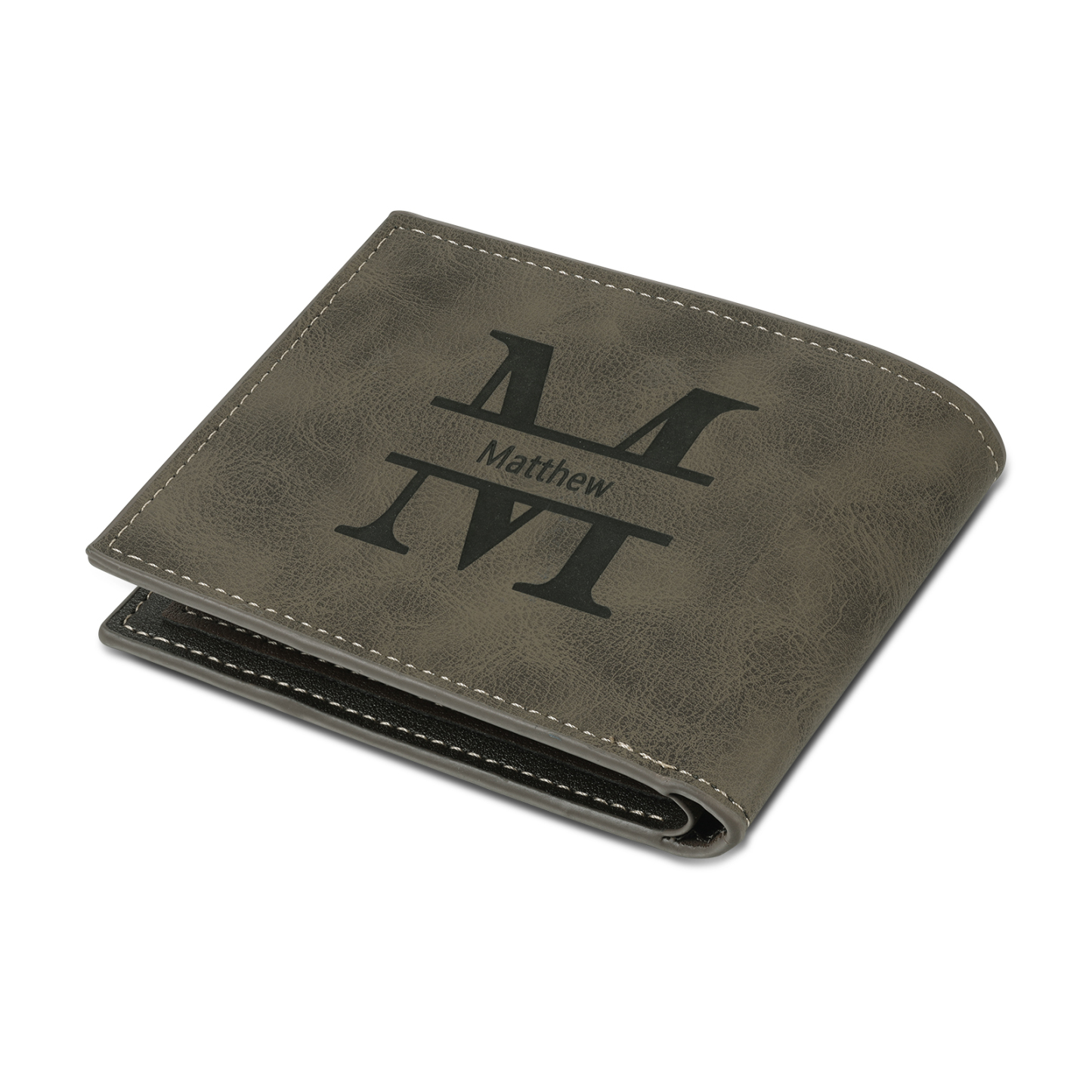 Personalized Name Leather Men's Wallet With Card Slot Engraved Letter And Photo with Gift Box Gift For Him | Jessemade