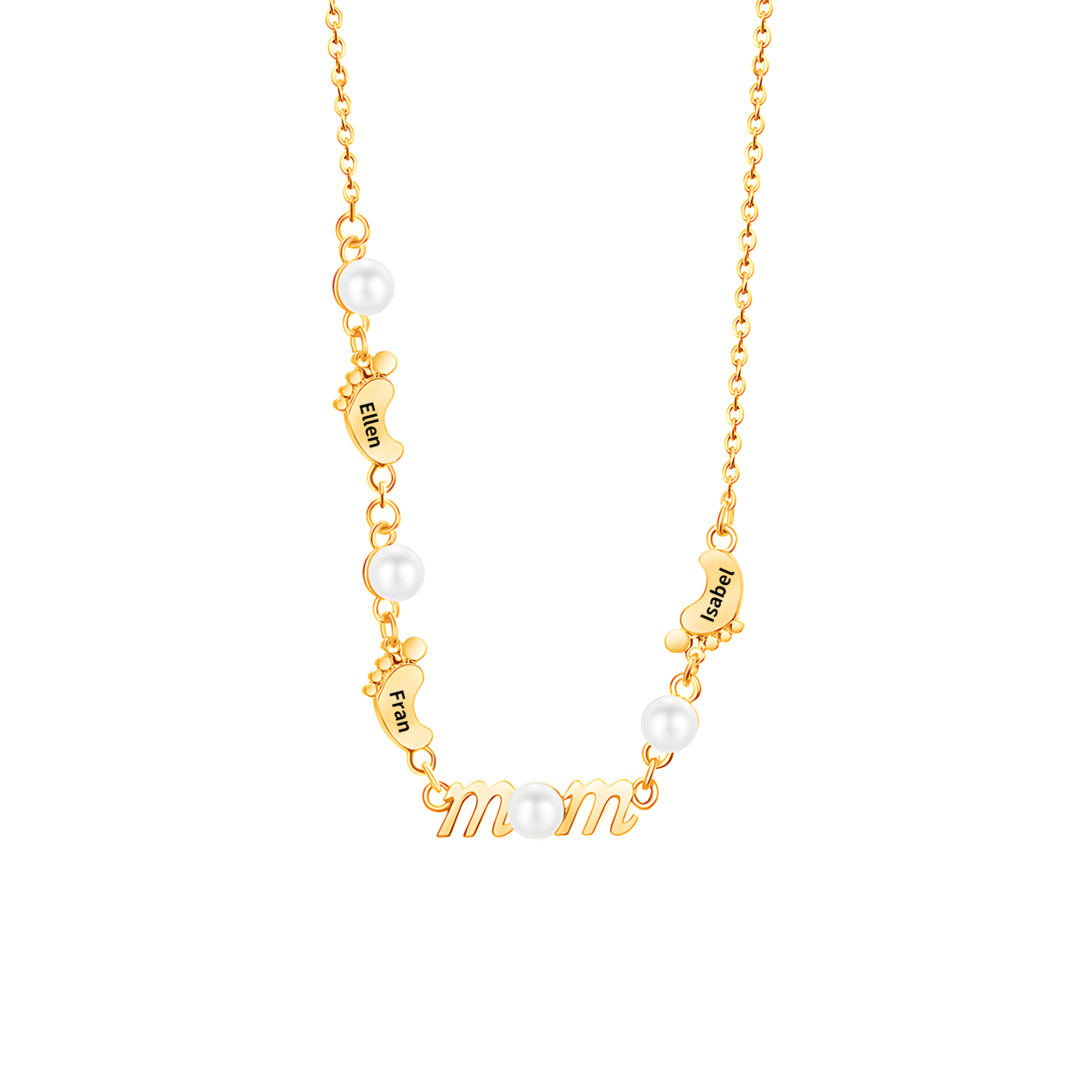 3 Names - Personalized Exquisite Pearl Necklace Supports Customized Na