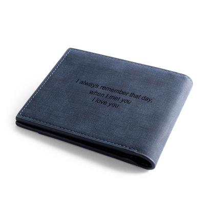Personalized Leather Wallet Engraved Photo Short Purse Gifts For Men