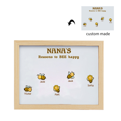 5 Names-Personalized Family Color Or Black And White Frame Custom 5 Names And Text LED Night Light