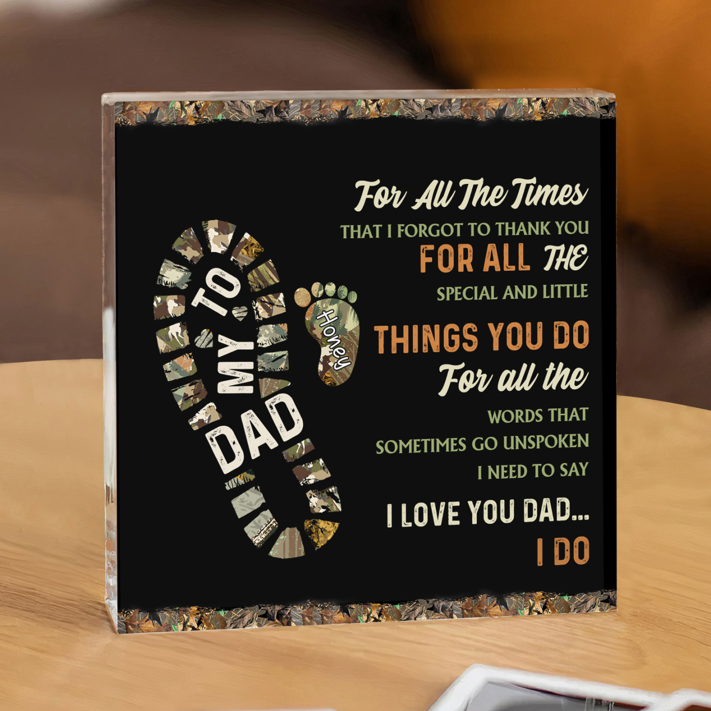 Jessemade UK 1 Name - Personalized Footprint Pattern Family Acrylic Keepsake Customized Name Acrylic Home Decor Gift for Dad 18.99 n1