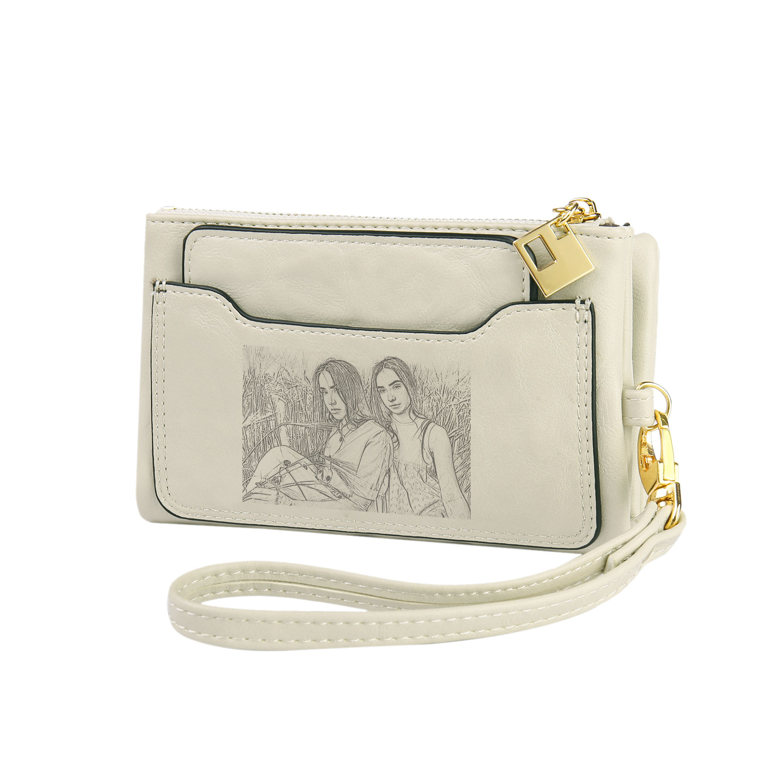 Personalized Photo & Text PU Leather Wallet Coin Purse Three Colors Available Gift for Her