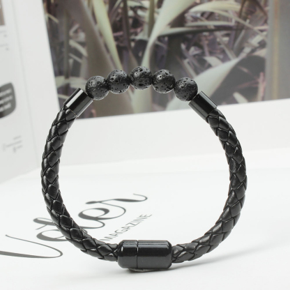 Tiger Eye Black Onyx Beaded Bracelet Men