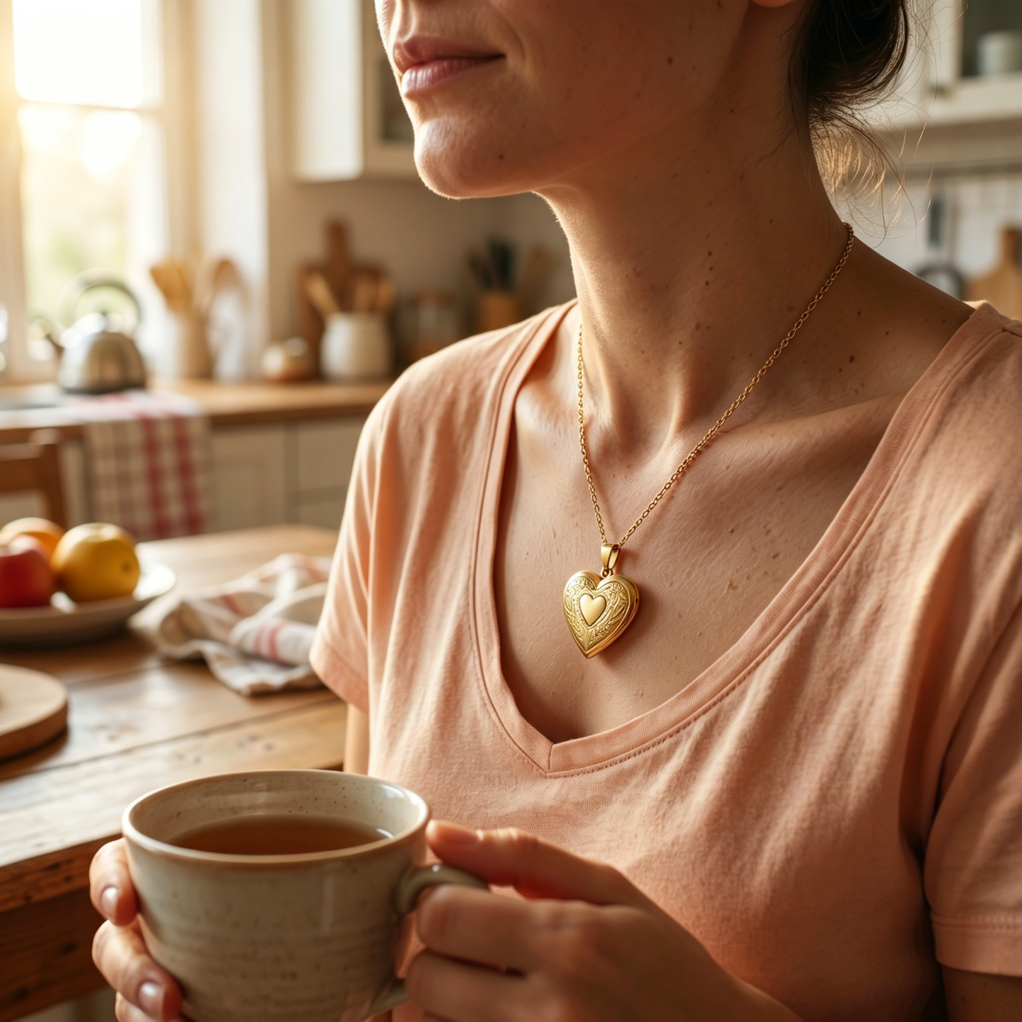 Personalized Heart Locket Necklace NFC Engraved Name