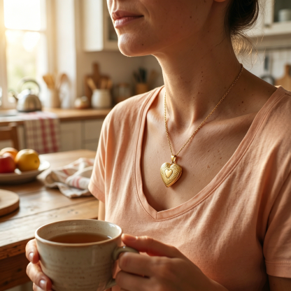 Personalized Heart Locket Necklace NFC Engraved Name