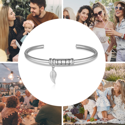 4 Names Leaf Beaded Bracelet Three Colors Exquisite Bracelet Gift for Her