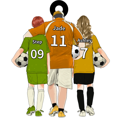 Personalized Acrylic Football Keychain for Dad with Custom Name & Number – Ideal Gift for Soccer Lovers | Jessemade 