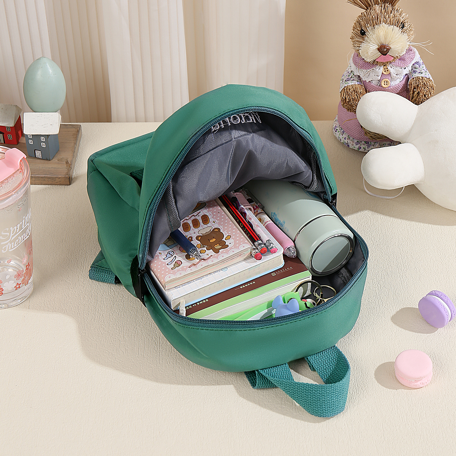 Personalized Bear Style School Bag Customized Name Canvas Kids Backpack Back to School Gift