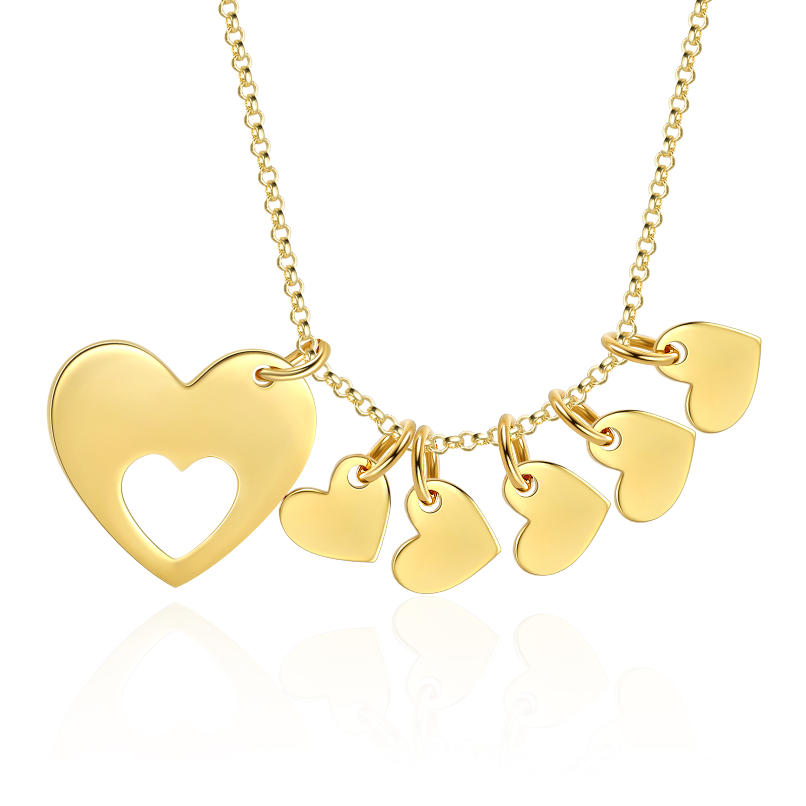 5 Names - Personalized Love Pendant Necklace with Gift Box Customized Name Gift for Her