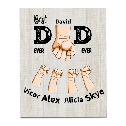 To My Dad - Personalized 2-12 Name Fist Wooden Frame Ornaments