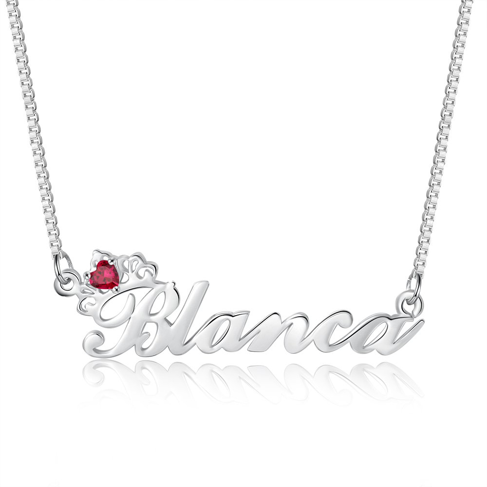 Personalized Necklace With Birthstone Custom 1 Name Necklace Gift For Her | Jessemade