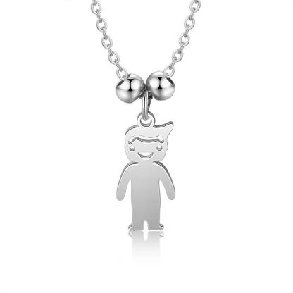 Personalized Kids Charm Necklace Engraved Names Gifts for Mother