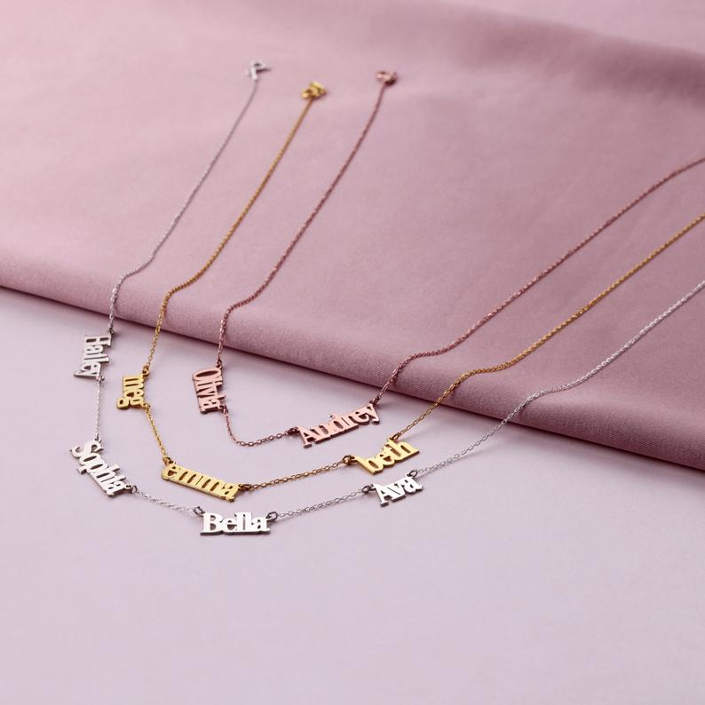 Personalized Necklace Custom 3 Names Necklace Gift For Women | Jessemade