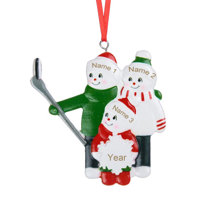 Personalized Snowman Family Ornament - Custom 3-6 Name Christmas Hanging Ornament Gifts For Family | Jessmade