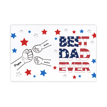 3 Names - Personalized Fist Family Acrylic Keepsake Customized Name Acrylic Home Decor Gift for Dad