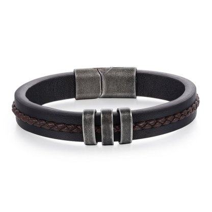 3 Names-Personalized PU Leather Braided Men's Bracelet, Custom 3 Names Bracelets Vintage Gift for Him