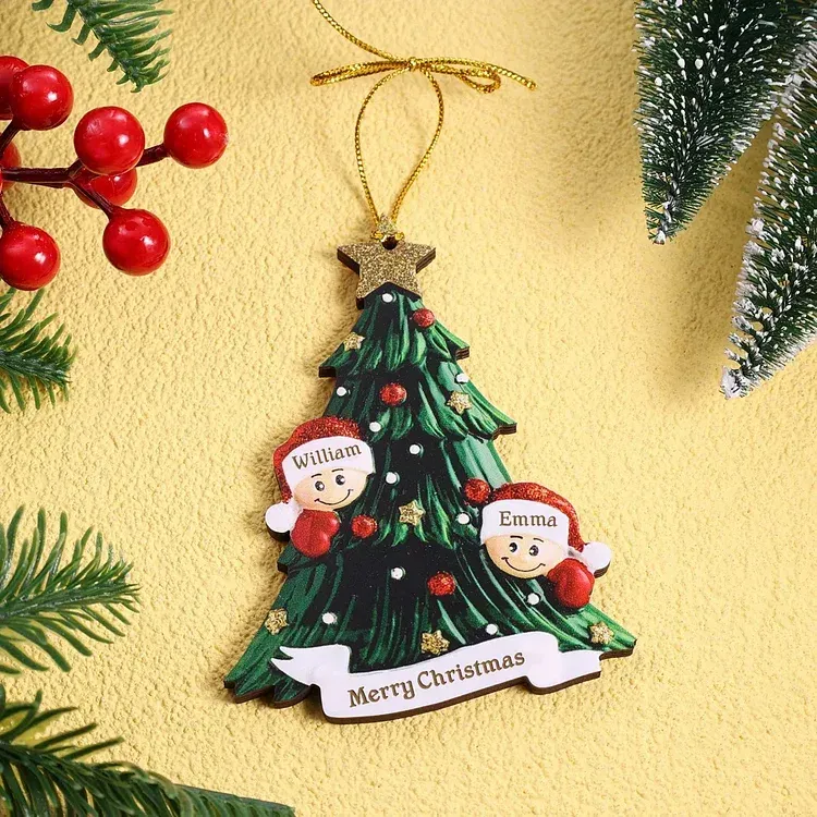 Family Christmas Ornament Custom 3 Names Hanging Ornament Gifts For Family