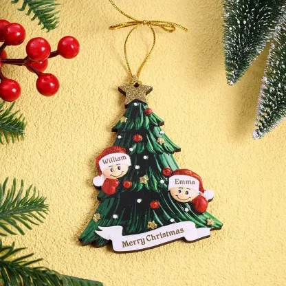 Family Christmas Ornament Custom 3 Names Hanging Ornament Gifts For Family
