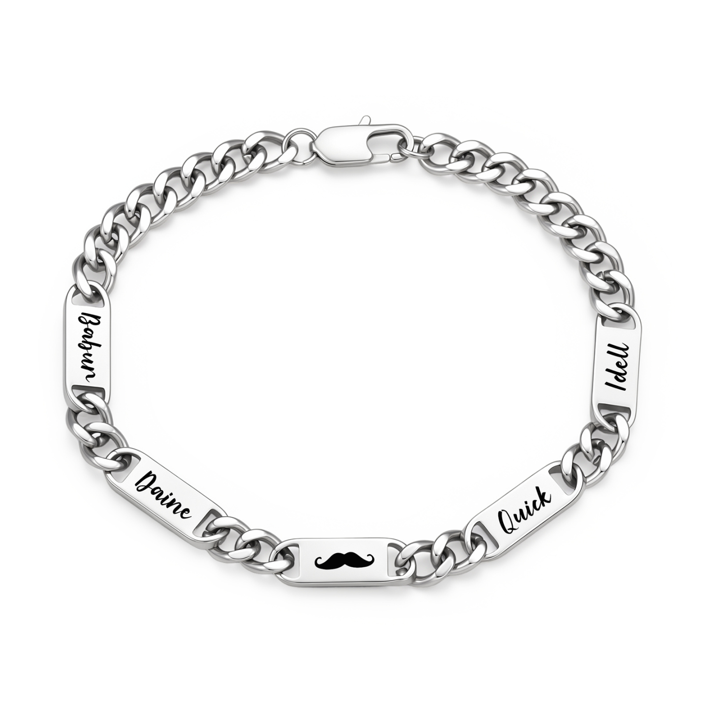 Personalized Cuban Link Bracelet For Men Customized with 2-6 Name Stainless Steel