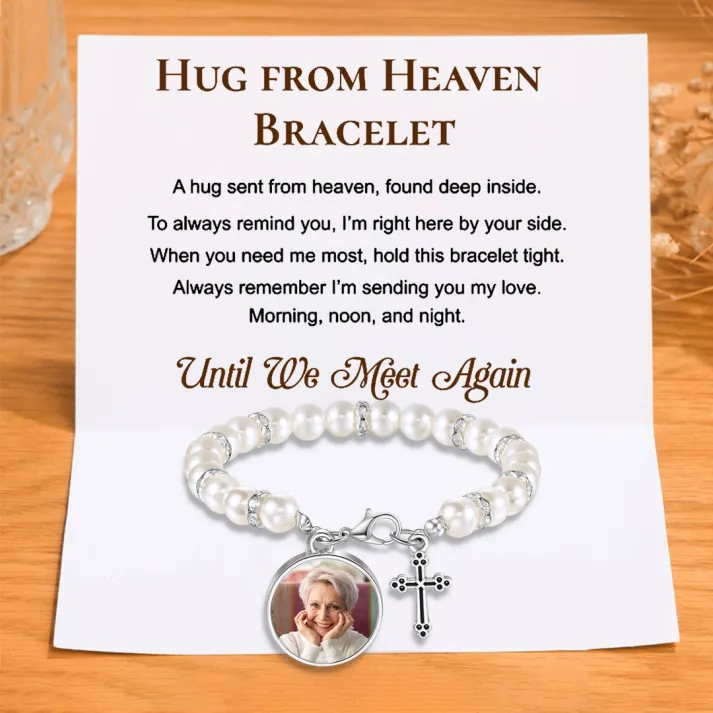 Personalized Rosary Memorial Bracelet Custom with Photo and Cross Pendant | Jessemade