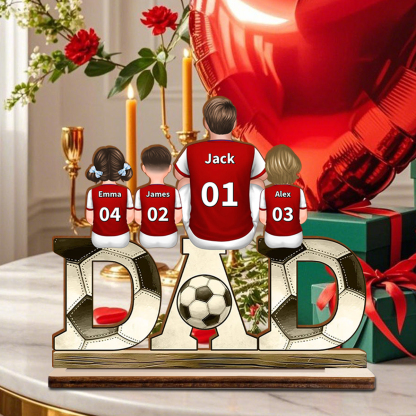 Personalized Wooden Soccer Dad Decor, Gift for Dad - soccer dad ornament, wooden soccer dad decoration 