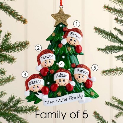 Family Christmas Ornament Custom 5 Names Hanging Ornament Gifts For Family