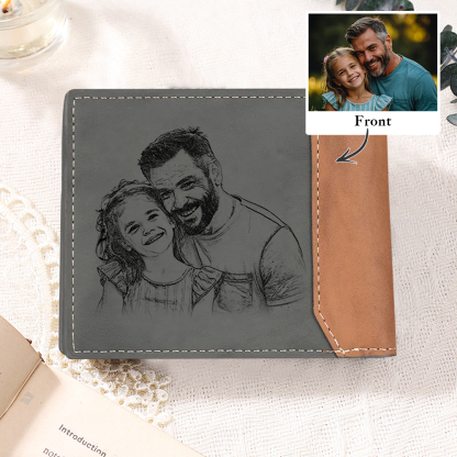 Personalized Photo Customized Leather Men's Wallet Customized with 4 D