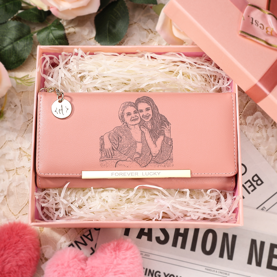 Personalized Women's Wallet with Custom Photo & Letter – PU Leather in