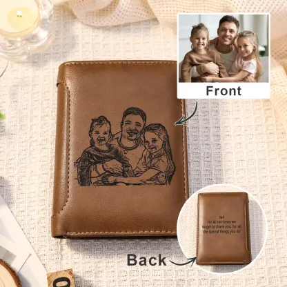 Photo Engraved Wallet Card Wonderful Gift With Gift Box For Men