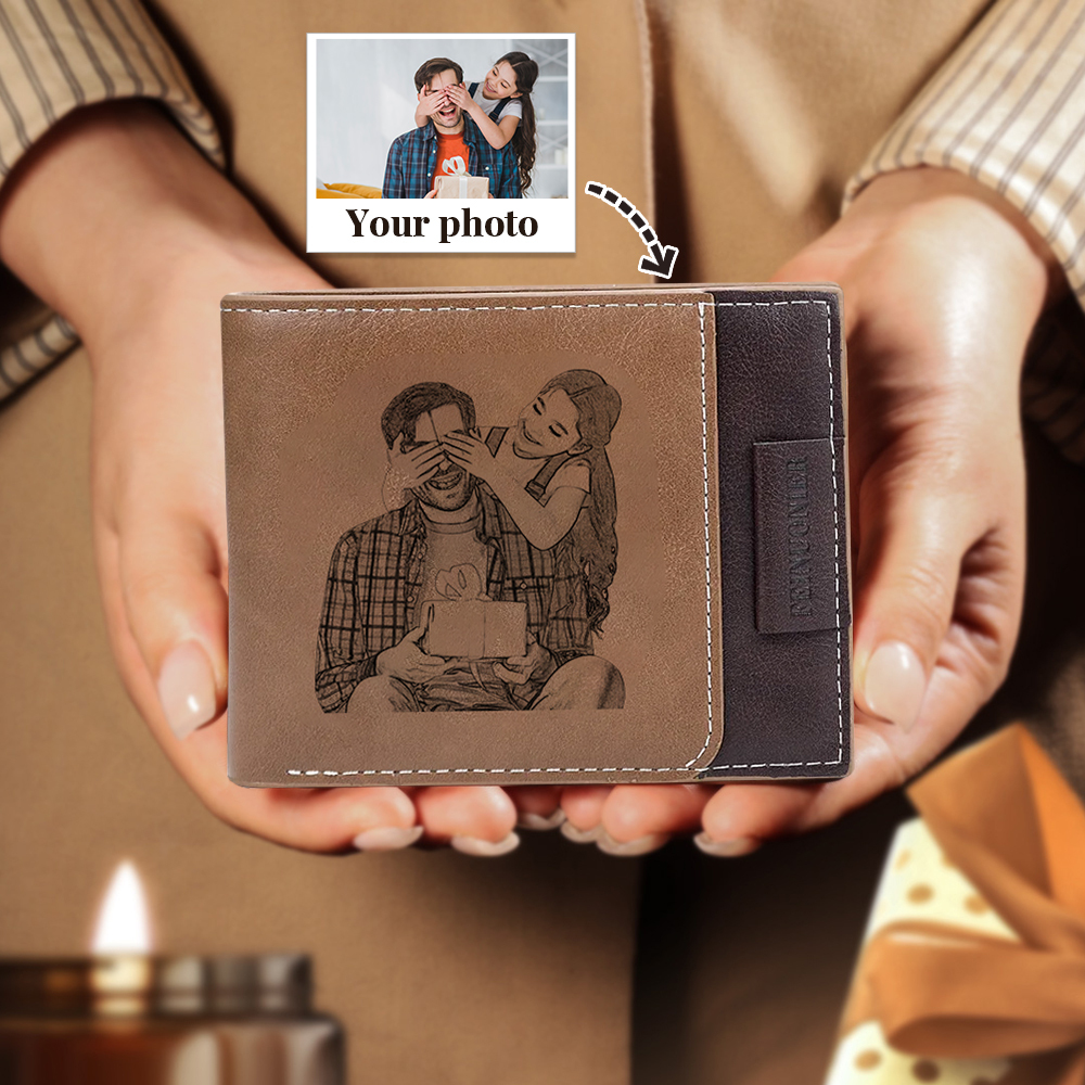 Photo Engraved Wallet Card Wonderful Gift For Dad