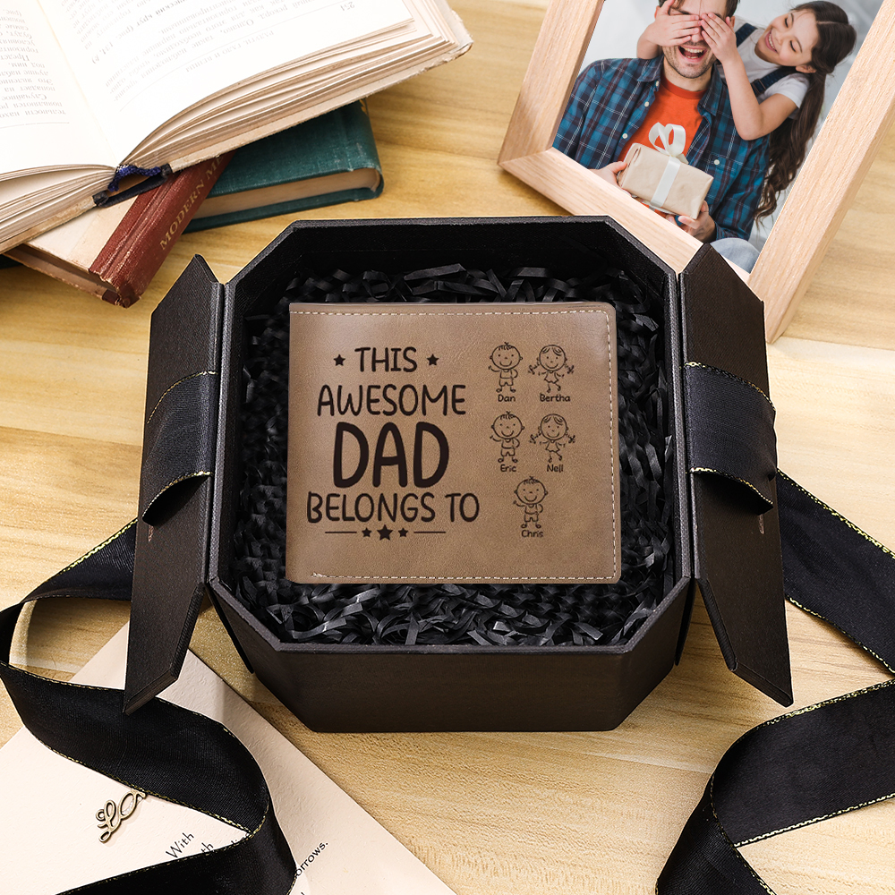 5 Names-Personalized Doll Customized Leather Men's Wallet Customized N