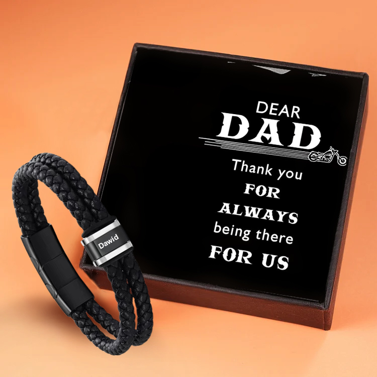 Personalized Men's Bracelet - Custom Bead Bracelet With Gift Box Engra