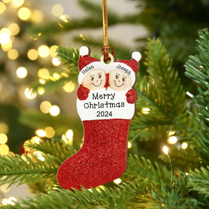 3 Names-Personalized Family Wooden Christmas Xmas Tree Decoration Ornament-Custom 3 Names And Text Hanging Ornament Gifts For Family