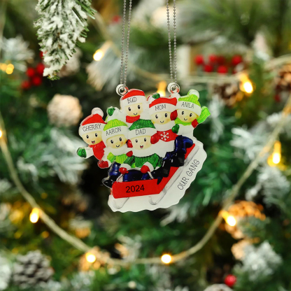 4 Names-Personalized Family Acrylic Christmas Xmas Tree Decoration Ornament-Custom 4 Names And Text Hanging Ornament Gifts For Family