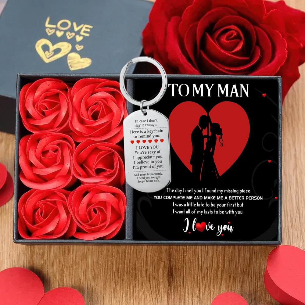 [Copy]Personalized Couple Keychain Custom 2 Names Keyring "Get Home Safe" Stainless Steel Keychain