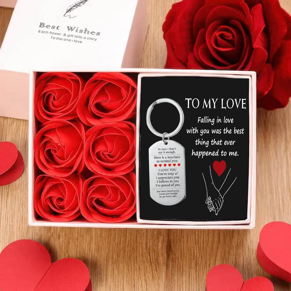 [Copy]Personalized Couple Keychain Custom 2 Names Keyring "Get Home Safe" Stainless Steel Keychain