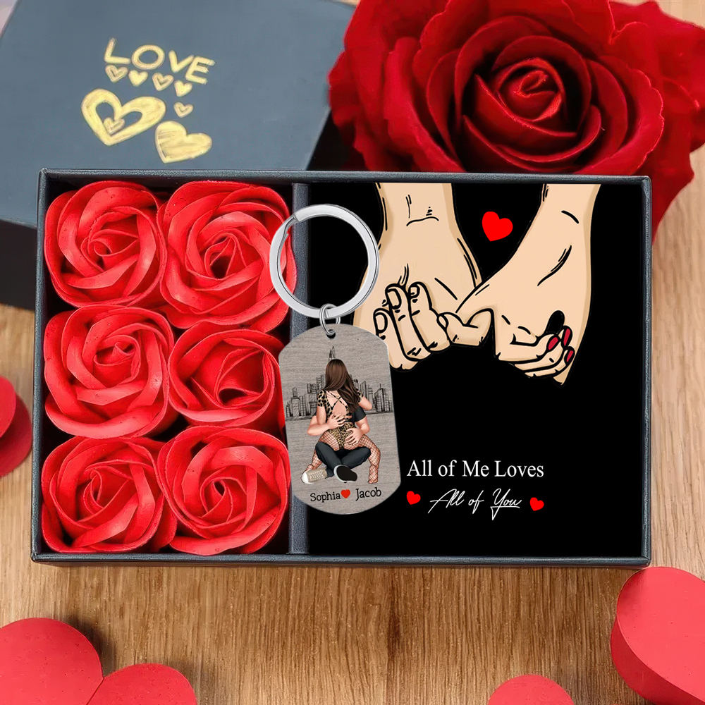 [Copy]Personalized Couple Keychain Custom 2 Names Keyring "Get Home Safe" Stainless Steel Keychain