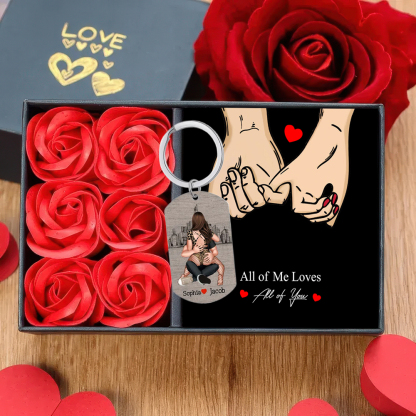 [Copy]Personalized Couple Keychain Custom 2 Names Keyring "Get Home Safe" Stainless Steel Keychain