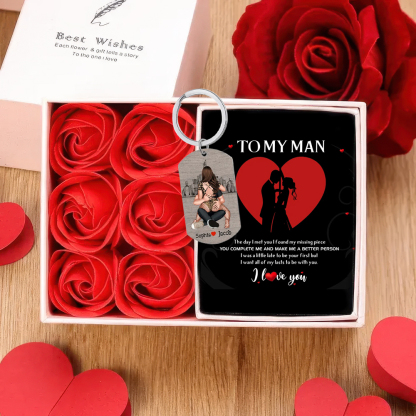 [Copy]Personalized Couple Keychain Custom 2 Names Keyring "Get Home Safe" Stainless Steel Keychain