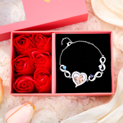 2-5 Birthstones & Names & Photo - Personalized Birthstone Beautiful Bracelet Gift for Mom