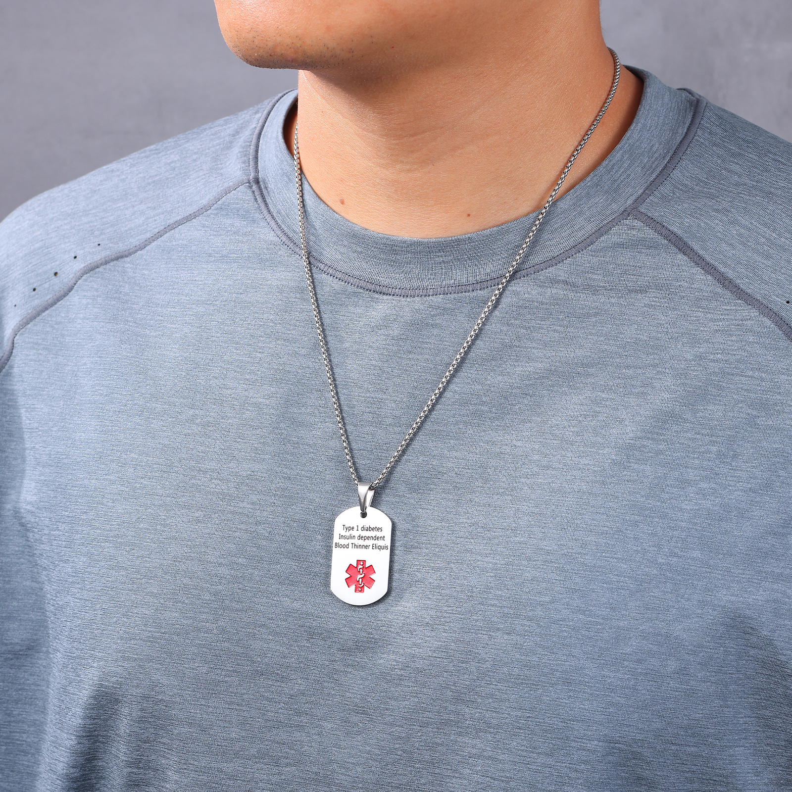 Personalised Medical Alert Necklace with Custom Engraving and Emergency Info Gift for Family | Jessemade