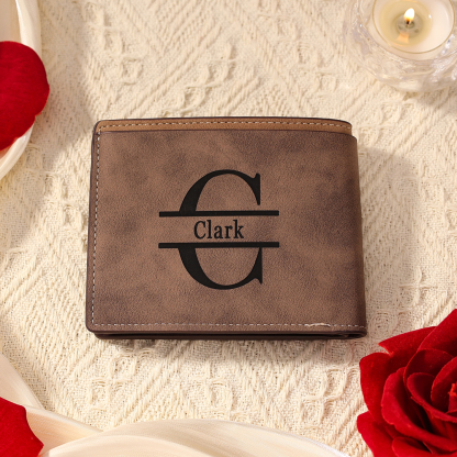 Personalized Leather Wallet Engraved Photo Short Purse Custom Folding Wallet Gifts For Him