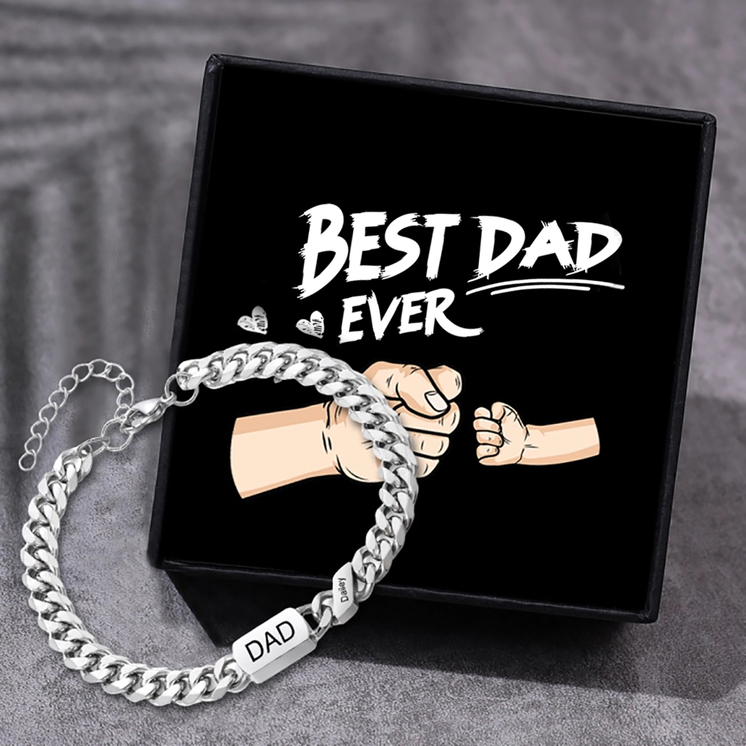 Men's Personalized Cuban Link Bracelet for Dad Father's Day