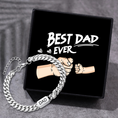Men's Personalized Cuban Link Bracelet for Dad Father's Day